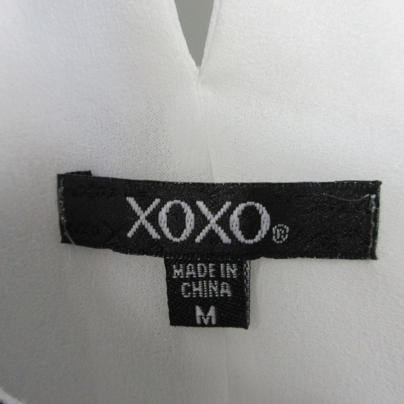 XOXO Tank Cami Top Women M White Beaded Neckline Layered Casual Y2K Preppy 142 - Picture 11 of 13